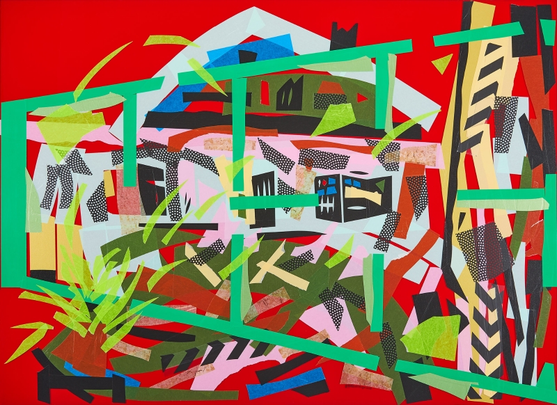 吳芊頤個展「如詩的光景 」作品：《遺跡之地 II》，複合媒材 (壓克力板、和紙PE)，110x80 cm，2018